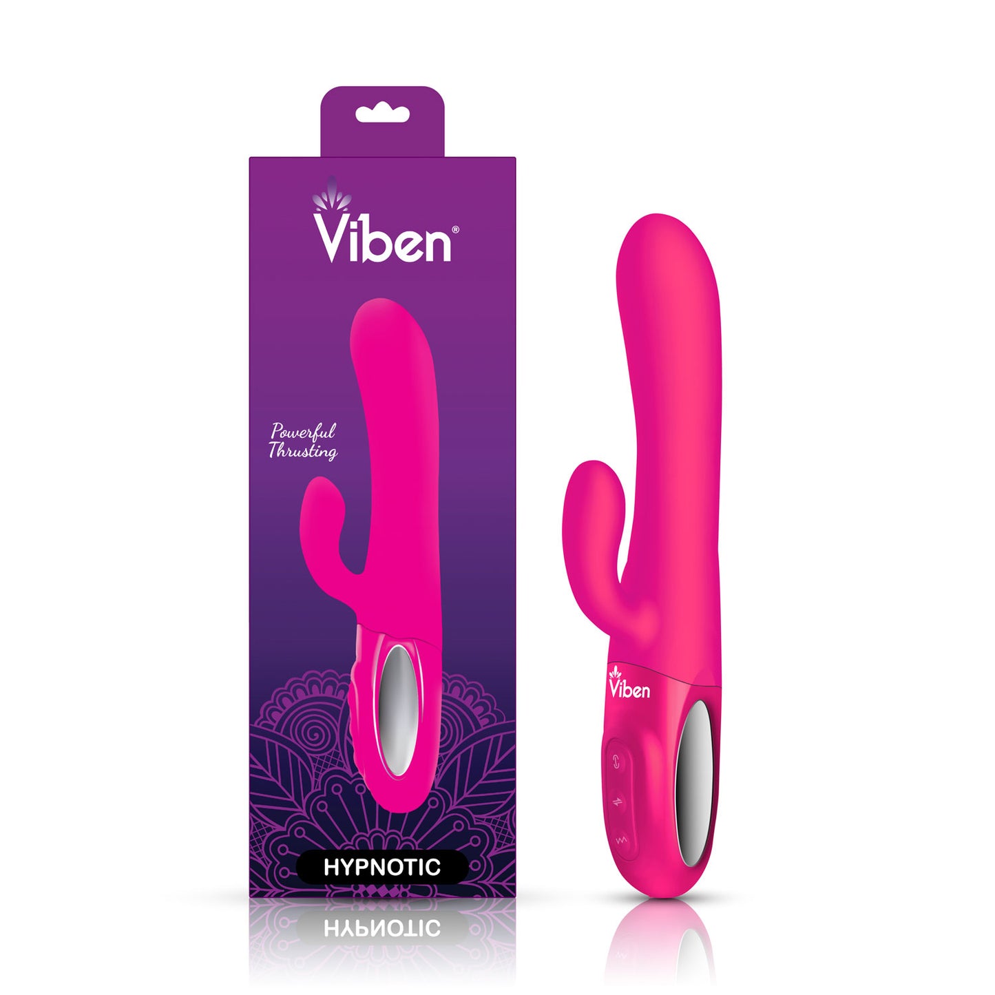 Hypnotic - Hot Pink - Thrusting Rabbit with Swinging Clitoral Stimulator | 850018691109 | Available at EroticWarehouse.com