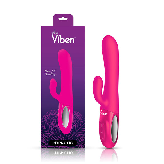 Hypnotic - Hot Pink - Thrusting Rabbit with Swinging Clitoral Stimulator | 850018691109 | Available at EroticWarehouse.com