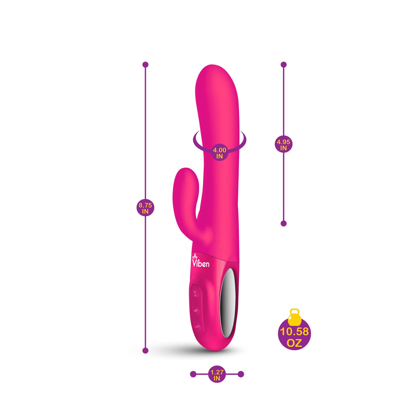 Hypnotic - Hot Pink - Thrusting Rabbit with Swinging Clitoral Stimulator | 850018691109 | Available at EroticWarehouse.com