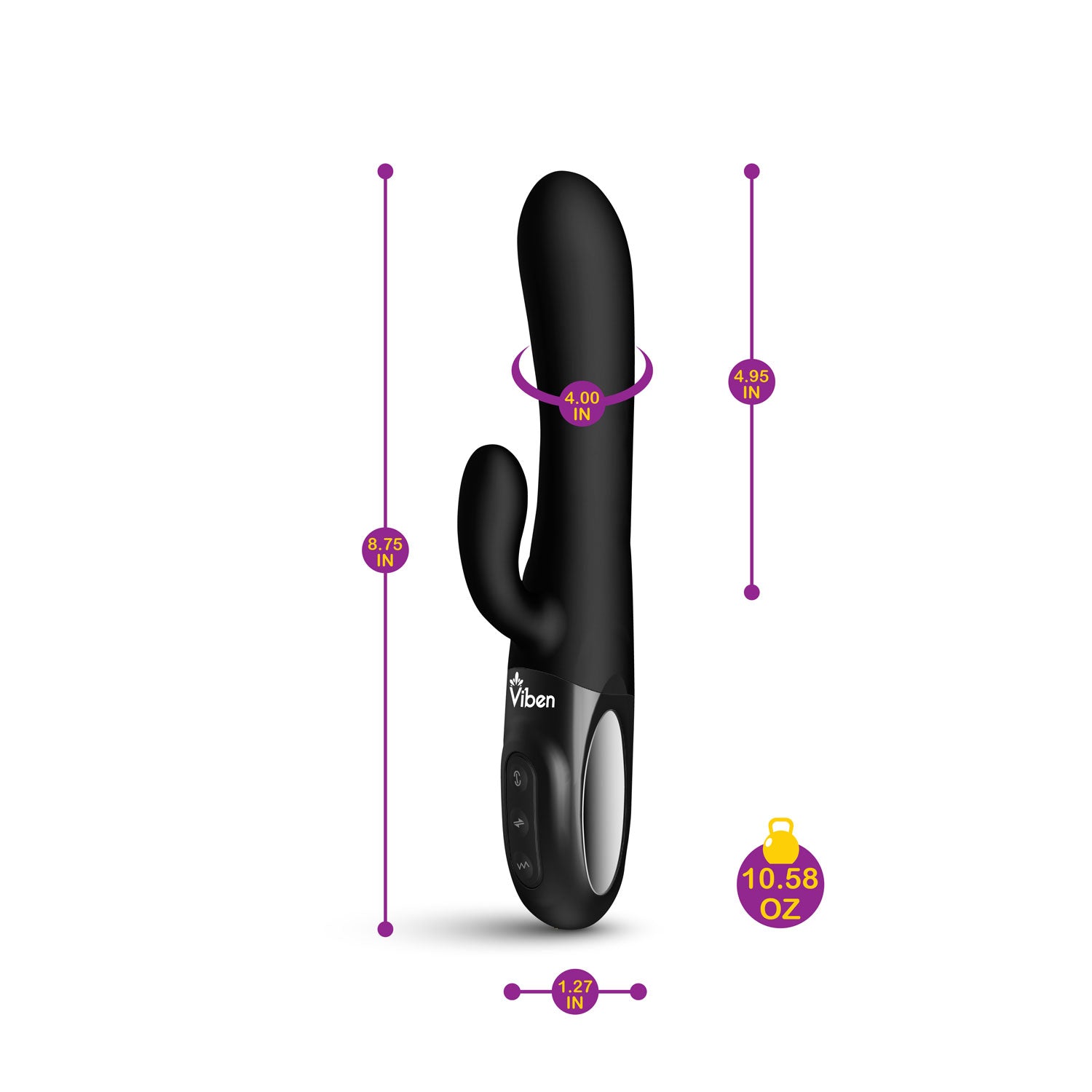 Hypnotic - Black - Thrusting Rabbit with Swinging Clitoral Stimulator | 850018691116 | Available at EroticWarehouse.com