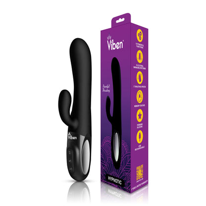 Hypnotic - Black - Thrusting Rabbit with Swinging Clitoral Stimulator | 850018691116 | Available at EroticWarehouse.com