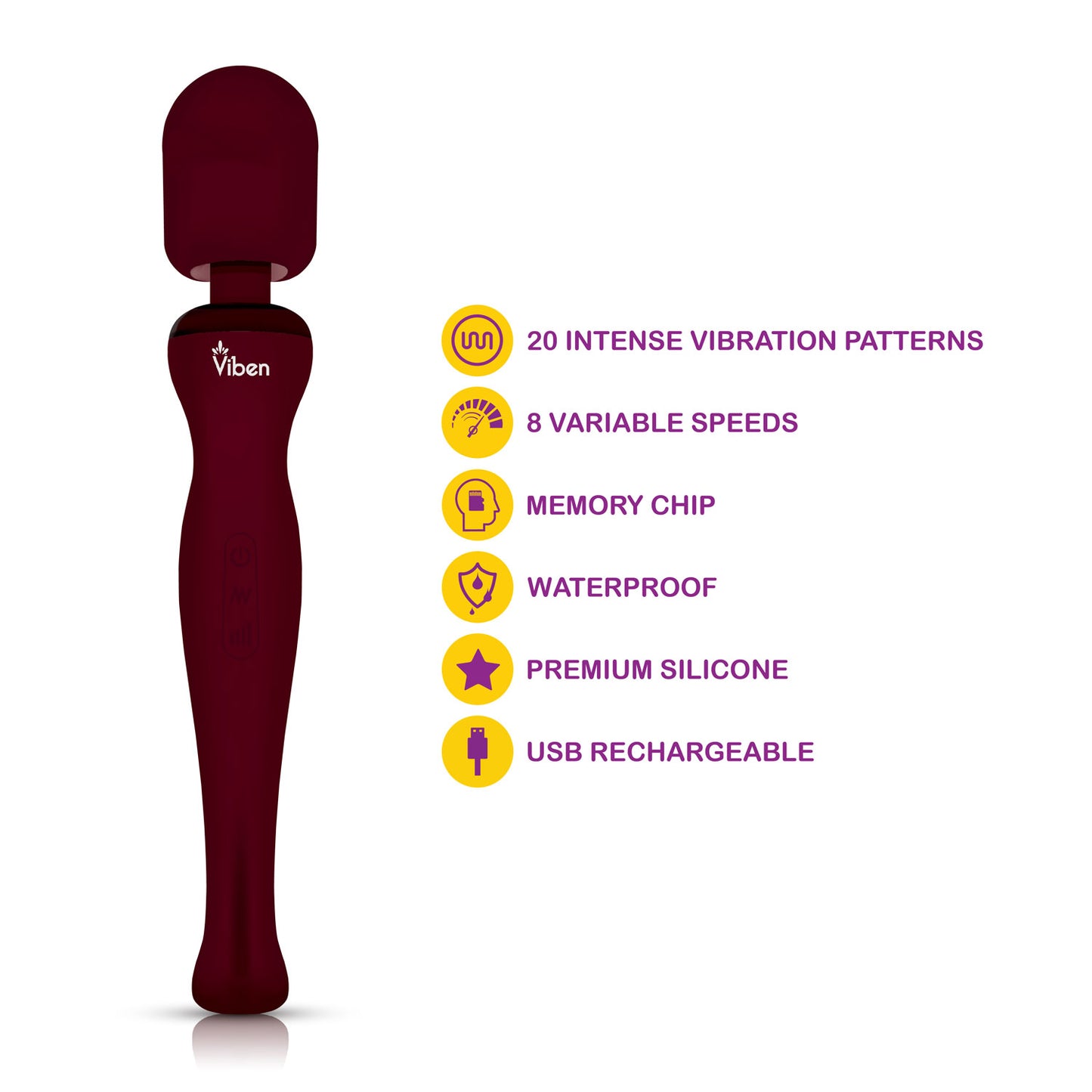 Sultry - Ruby - Intense Handheld Wand Massager | 810080750012 | Available at EroticWarehouse.com