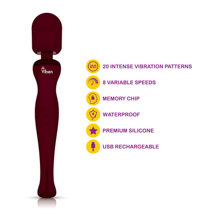 Sultry - Ruby - Intense Handheld Wand Massager | 810080750012 | Available at EroticWarehouse.com