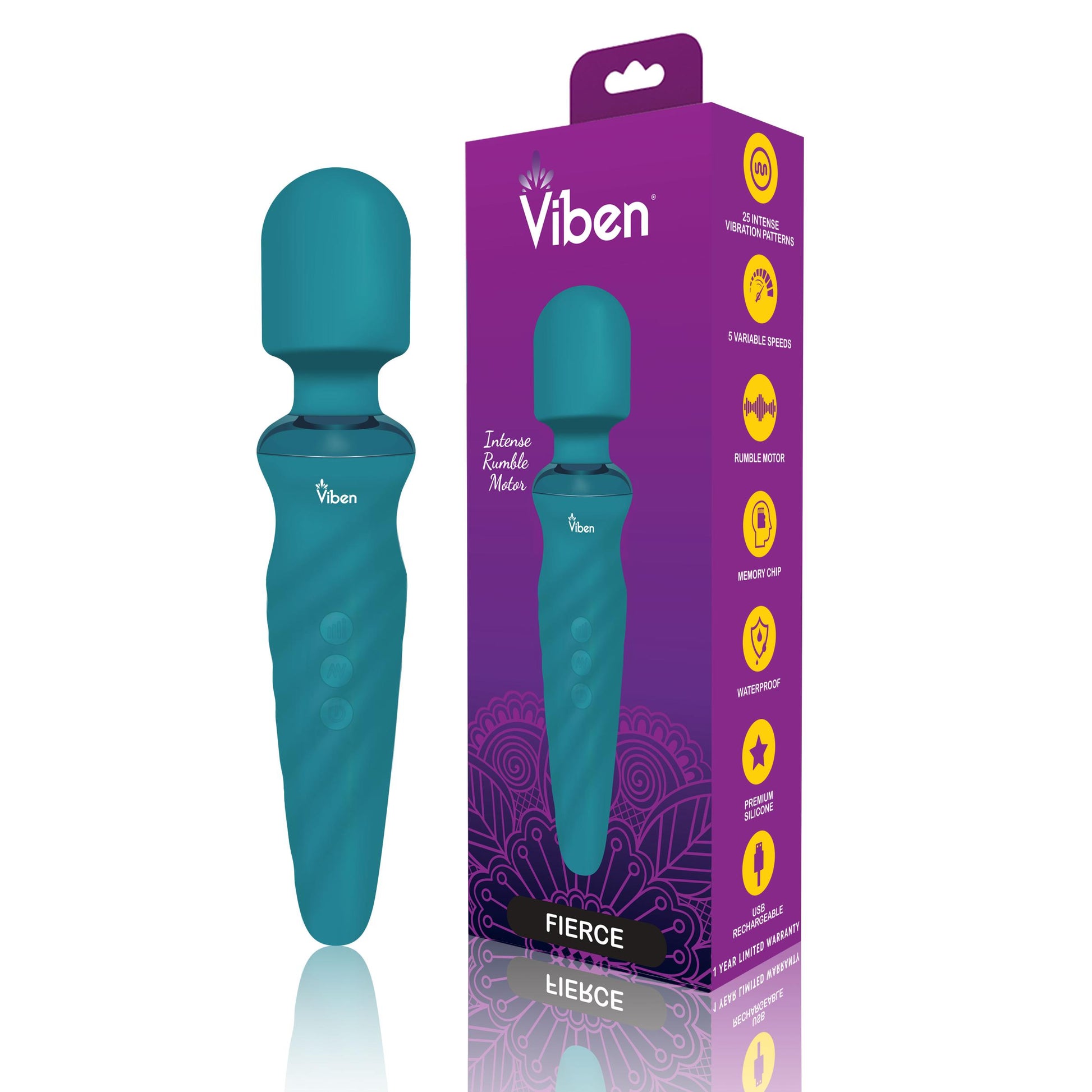 Fierce - Ocean - Intense Wand Massager | 810080750029 | Available at EroticWarehouse.com