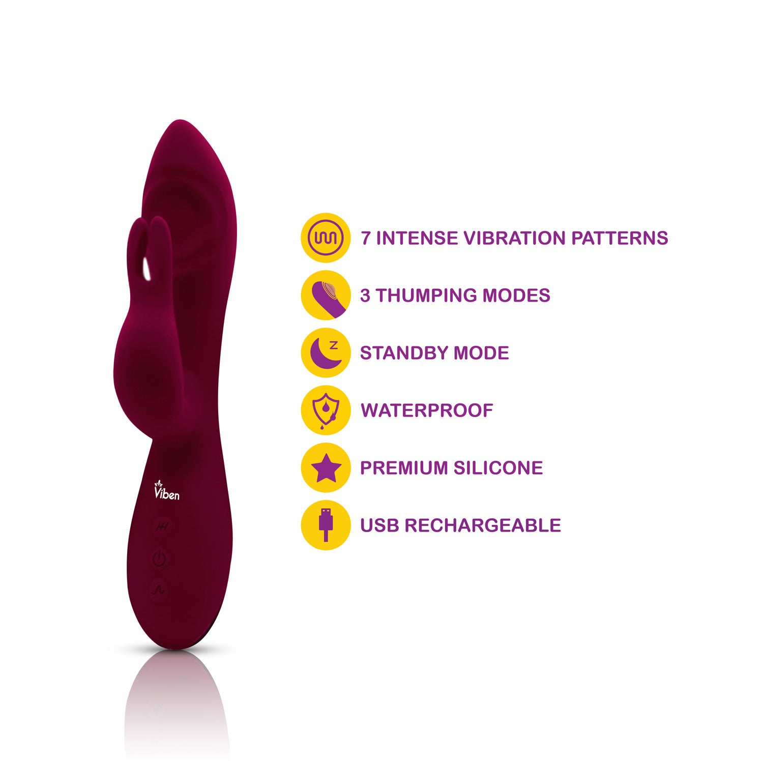 Pzazz - Ruby - Rechargeable Thumping Rabbit | 810080750043 | Available at EroticWarehouse.com