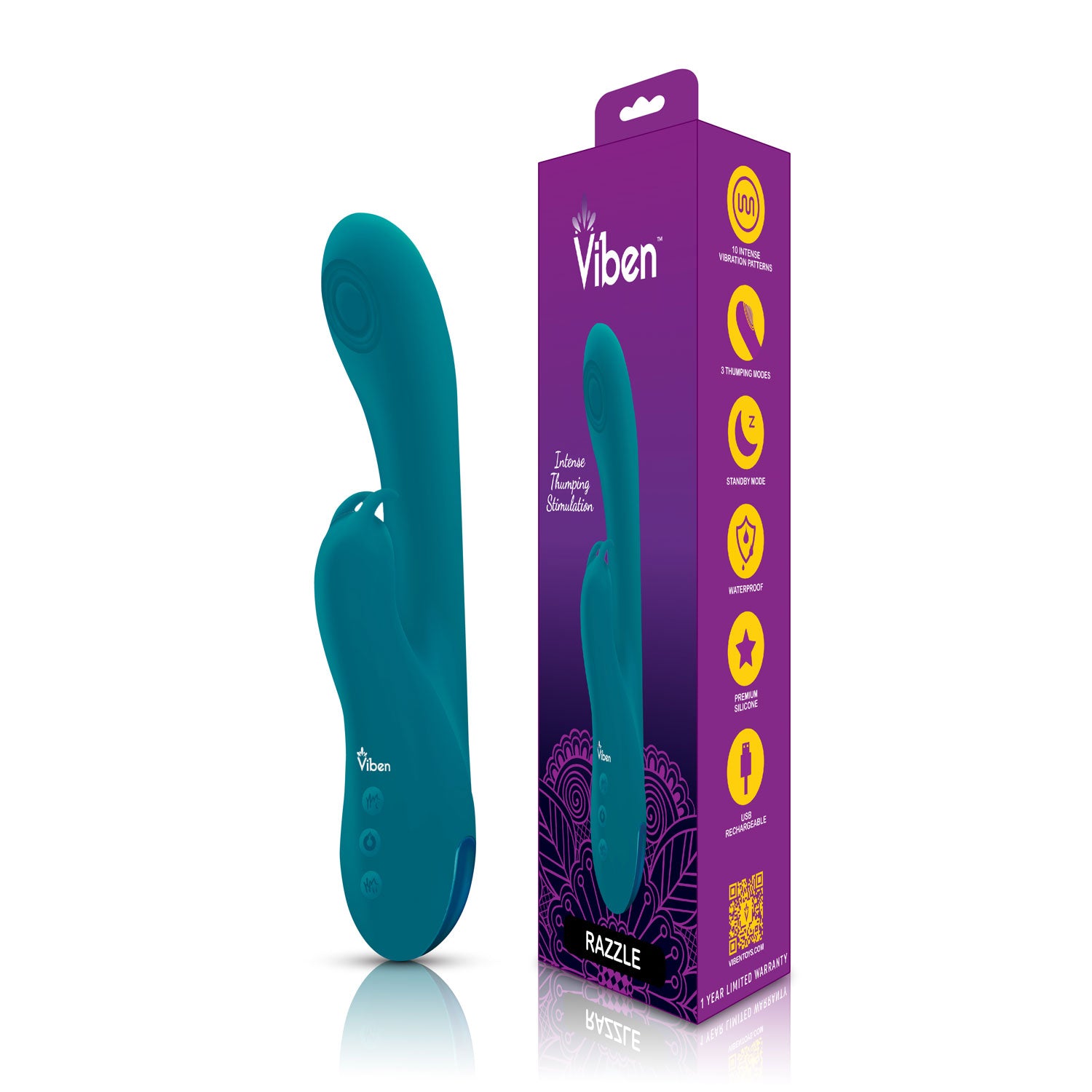 Razzle - Ocean - Rechargeable Thumping G-Spot Rabbit | 810080750050 | Available at EroticWarehouse.com