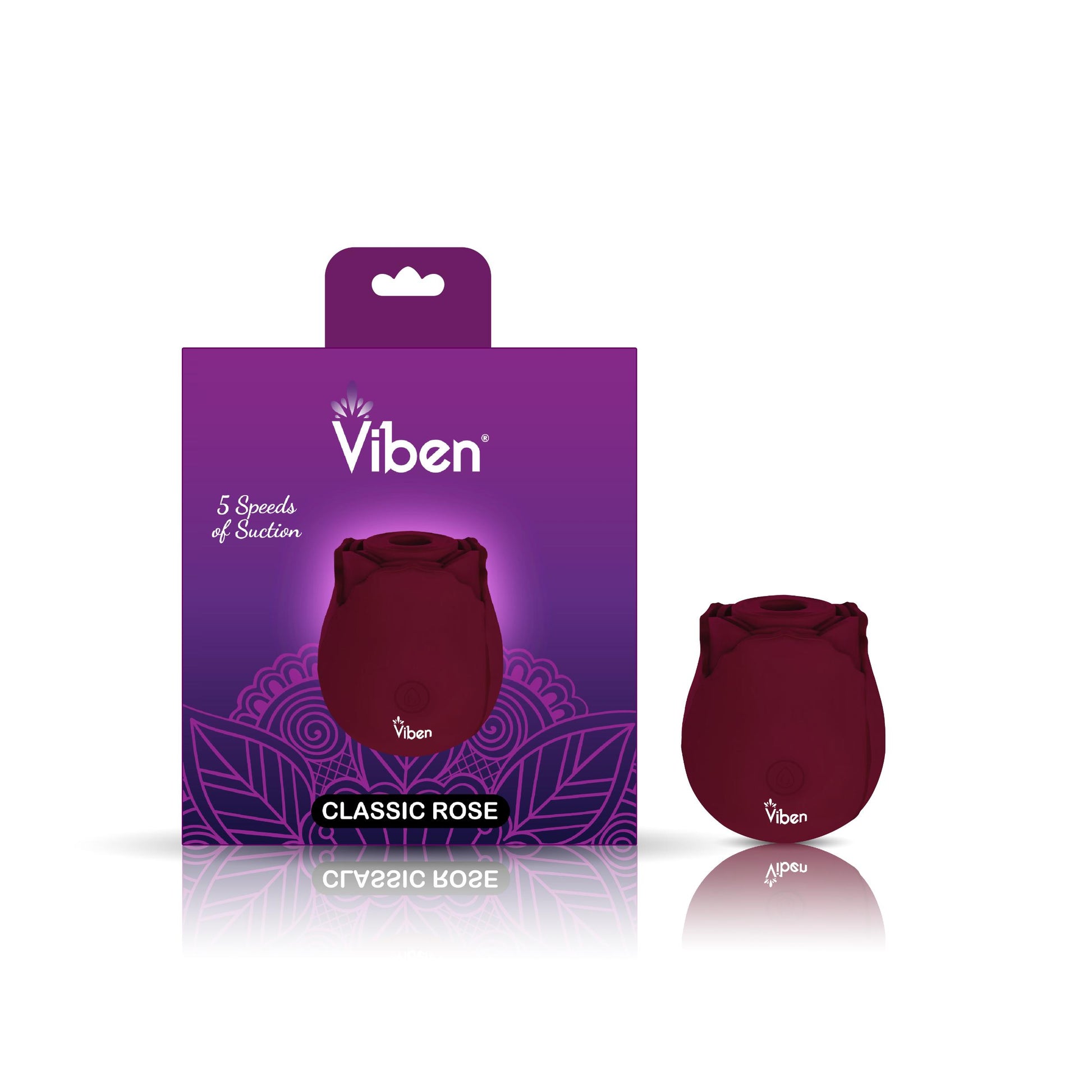 Classic Rose - Ruby - Handheld Rose Clitoral and Nipple Stimulator | 810080750104 | Available at EroticWarehouse.com
