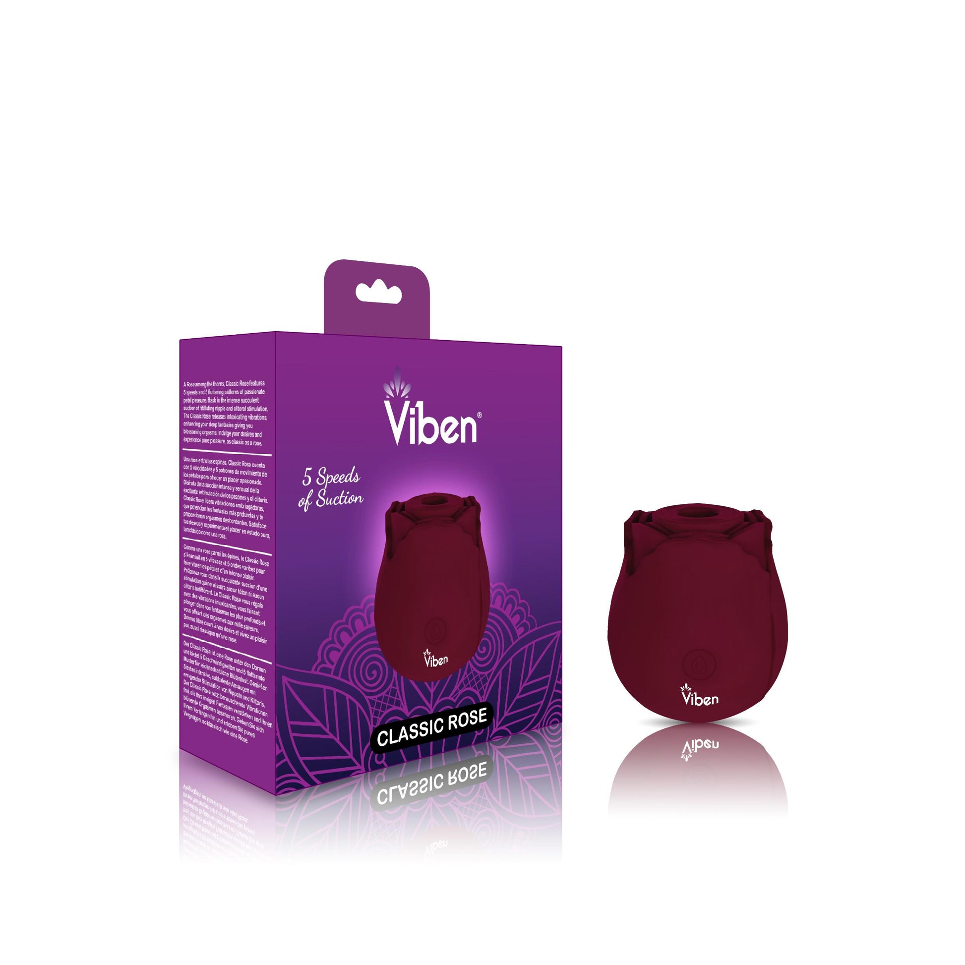 Classic Rose - Ruby - Handheld Rose Clitoral and Nipple Stimulator | 810080750104 | Available at EroticWarehouse.com