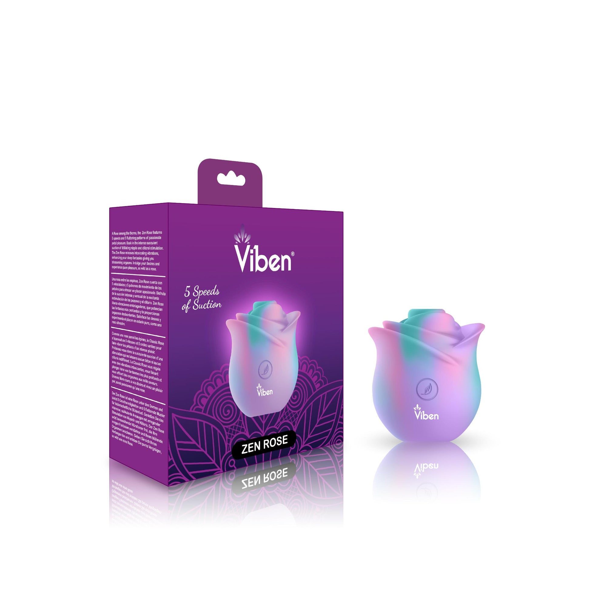 Zen Rose - Unicorn - Handheld Rose Clitoral and Nipple Stimulator | 810080750128 | Available at EroticWarehouse.com
