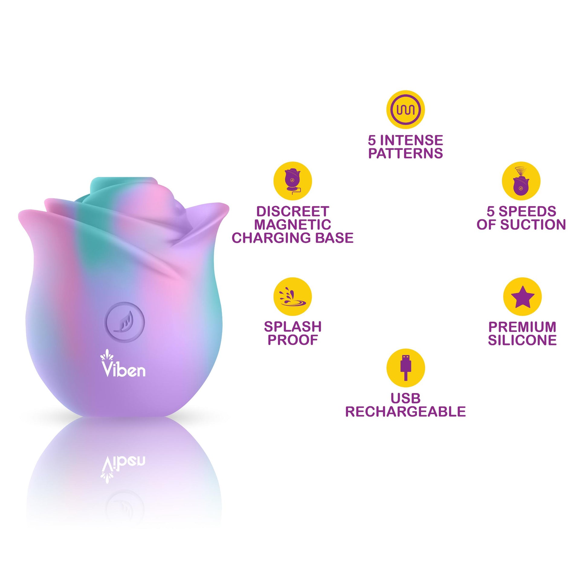 Zen Rose - Unicorn - Handheld Rose Clitoral and Nipple Stimulator | 810080750128 | Available at EroticWarehouse.com