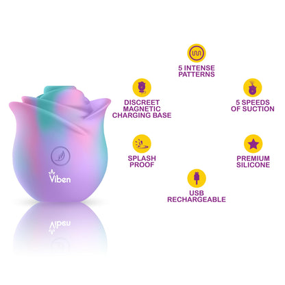 Zen Rose - Unicorn - Handheld Rose Clitoral and Nipple Stimulator | 810080750128 | Available at EroticWarehouse.com