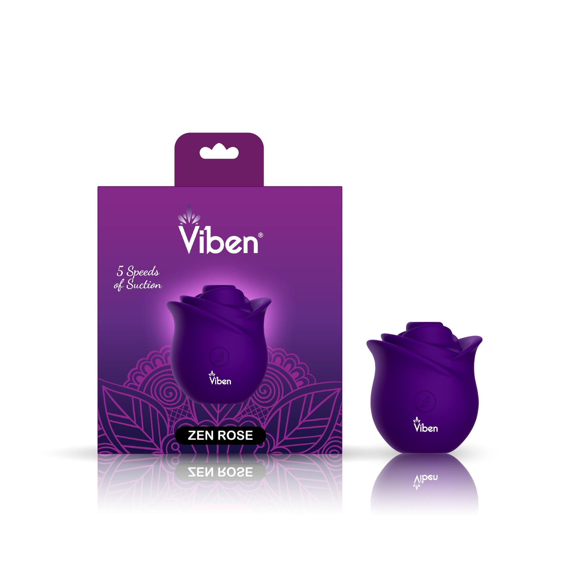Zen Rose - Violet - Handheld Rose Clitoral and Nipple Stimulator | 810080750135 | Available at EroticWarehouse.com