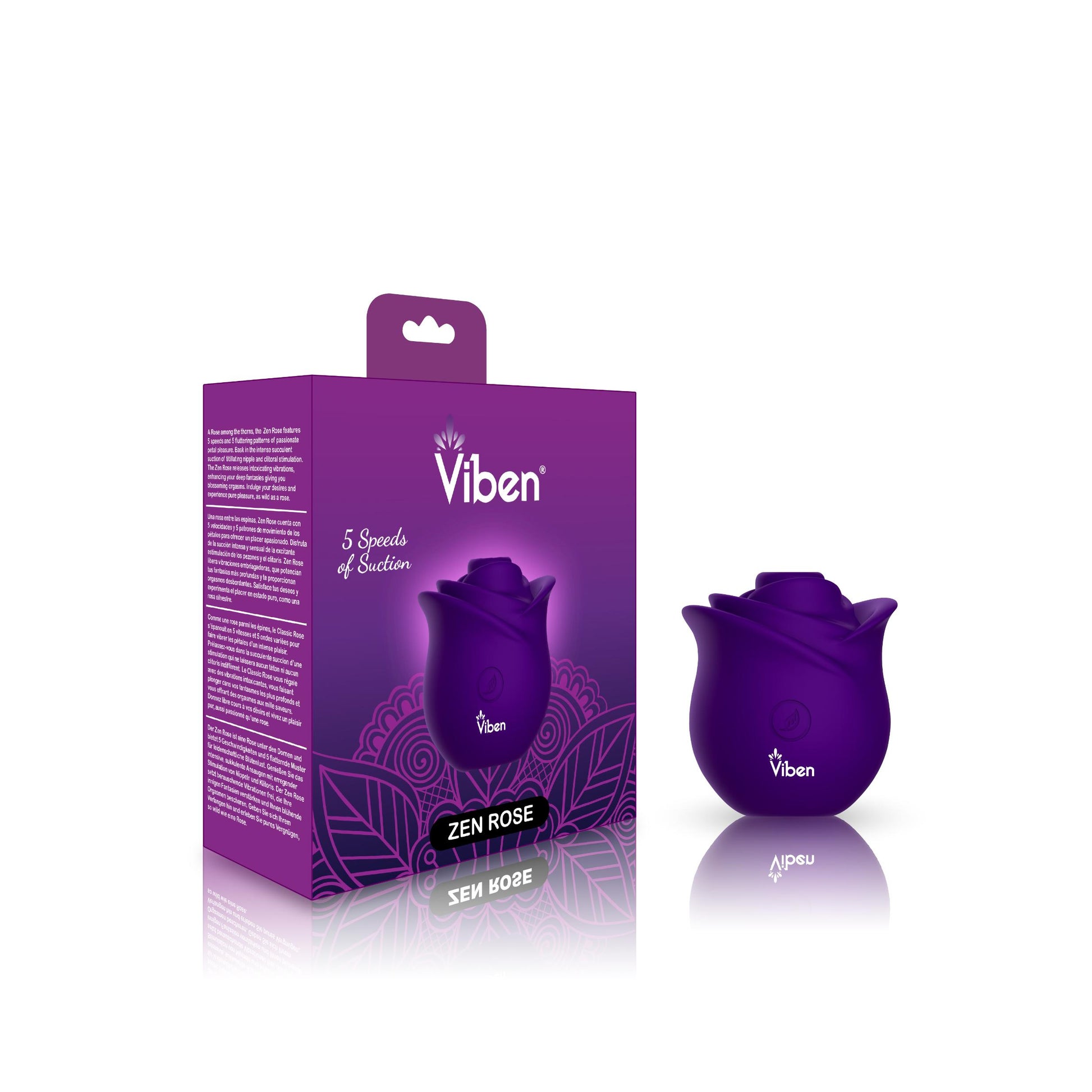 Zen Rose - Violet - Handheld Rose Clitoral and Nipple Stimulator | 810080750135 | Available at EroticWarehouse.com