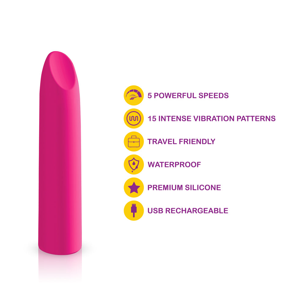 Fixation - Hot Pink - Powerful Lipstick Bullet Vibe | 810080750203 | Available at EroticWarehouse.com