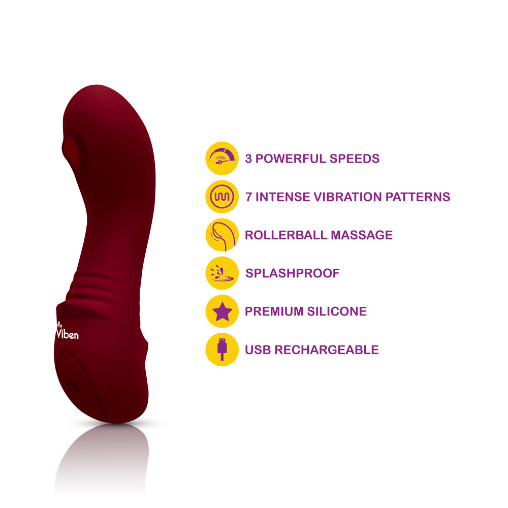 Zaina - Ruby - Intense Mini G-Spot Vibe With Rollerball Massage | 810080750258 | Available at EroticWarehouse.com