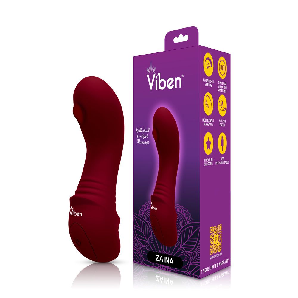 Zaina - Ruby - Intense Mini G-Spot Vibe With Rollerball Massage | 810080750258 | Available at EroticWarehouse.com