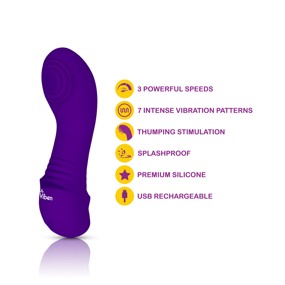 Sabela - Violet - Intense Mini G-Spot Vibe With Thumping Pad | 810080750265 | Available at EroticWarehouse.com