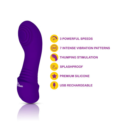 Sabela - Violet - Intense Mini G-Spot Vibe With Thumping Pad | 810080750265 | Available at EroticWarehouse.com