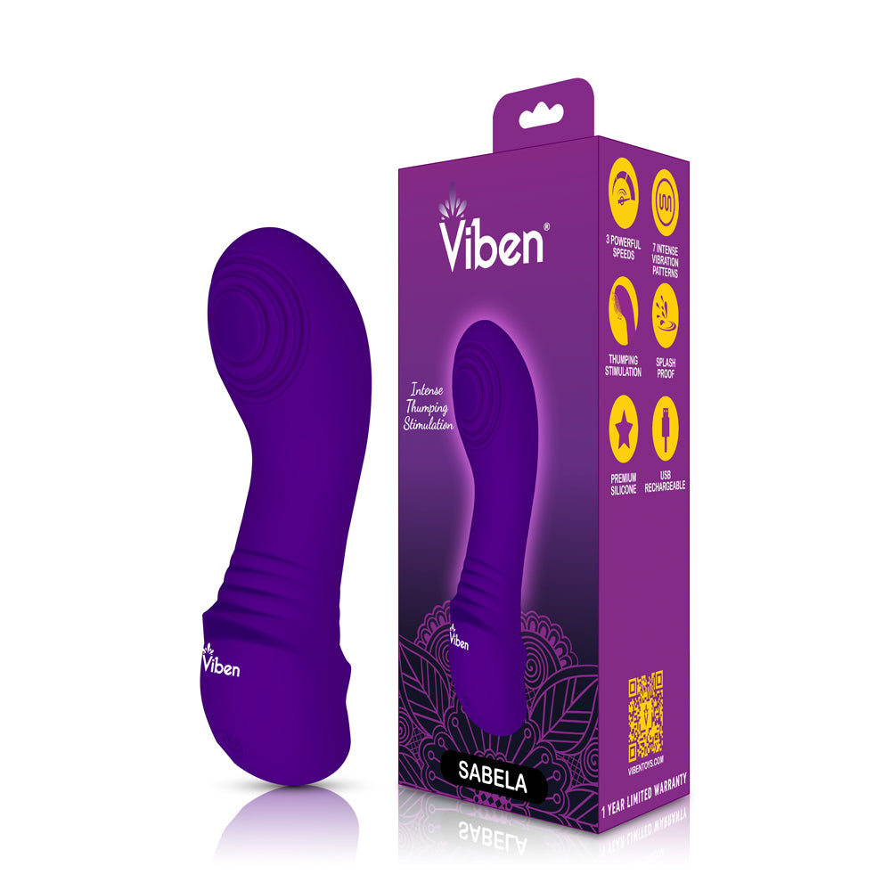 Sabela - Violet - Intense Mini G-Spot Vibe With Thumping Pad | 810080750265 | Available at EroticWarehouse.com