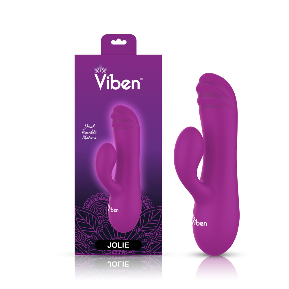 Jolie - Berry - Intense Mini Rabbit Vibe With Pleasure Ridges | 810080750289 | Available at EroticWarehouse.com