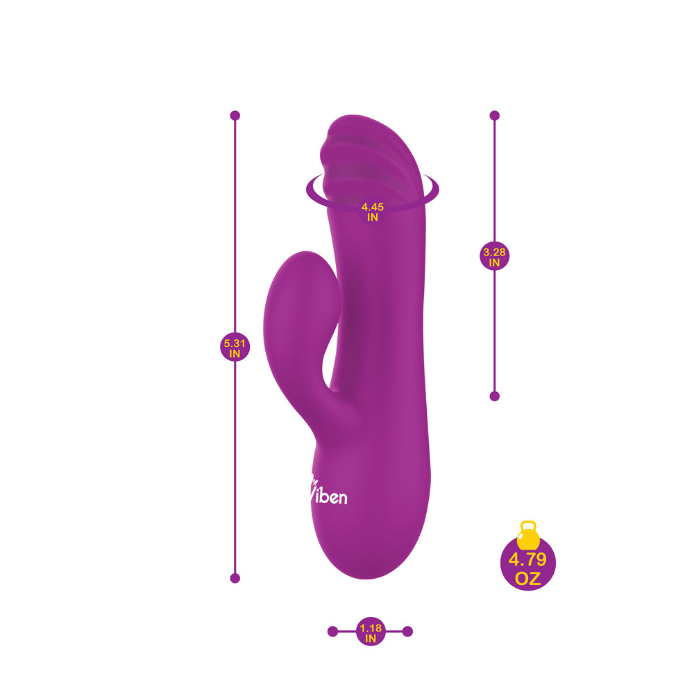 Jolie - Berry - Intense Mini Rabbit Vibe With Pleasure Ridges | 810080750289 | Available at EroticWarehouse.com