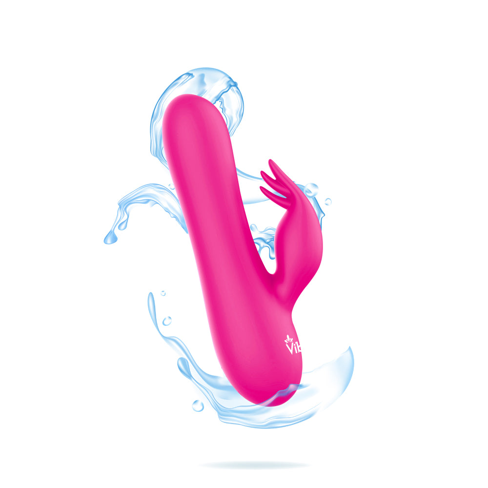 Freyja - Hot Pink - Intense Mini Rabbit Vibe With Triple Tickling Clitoral Stimulator | 810080750296 | Available at EroticWarehouse.com