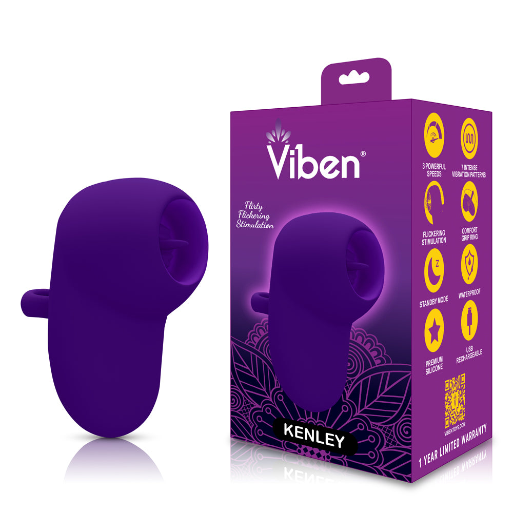 Kenley - Violet - Intense Flickering Finger Vibe With Comfort Grip Ring | 810080750319 | Available at EroticWarehouse.com