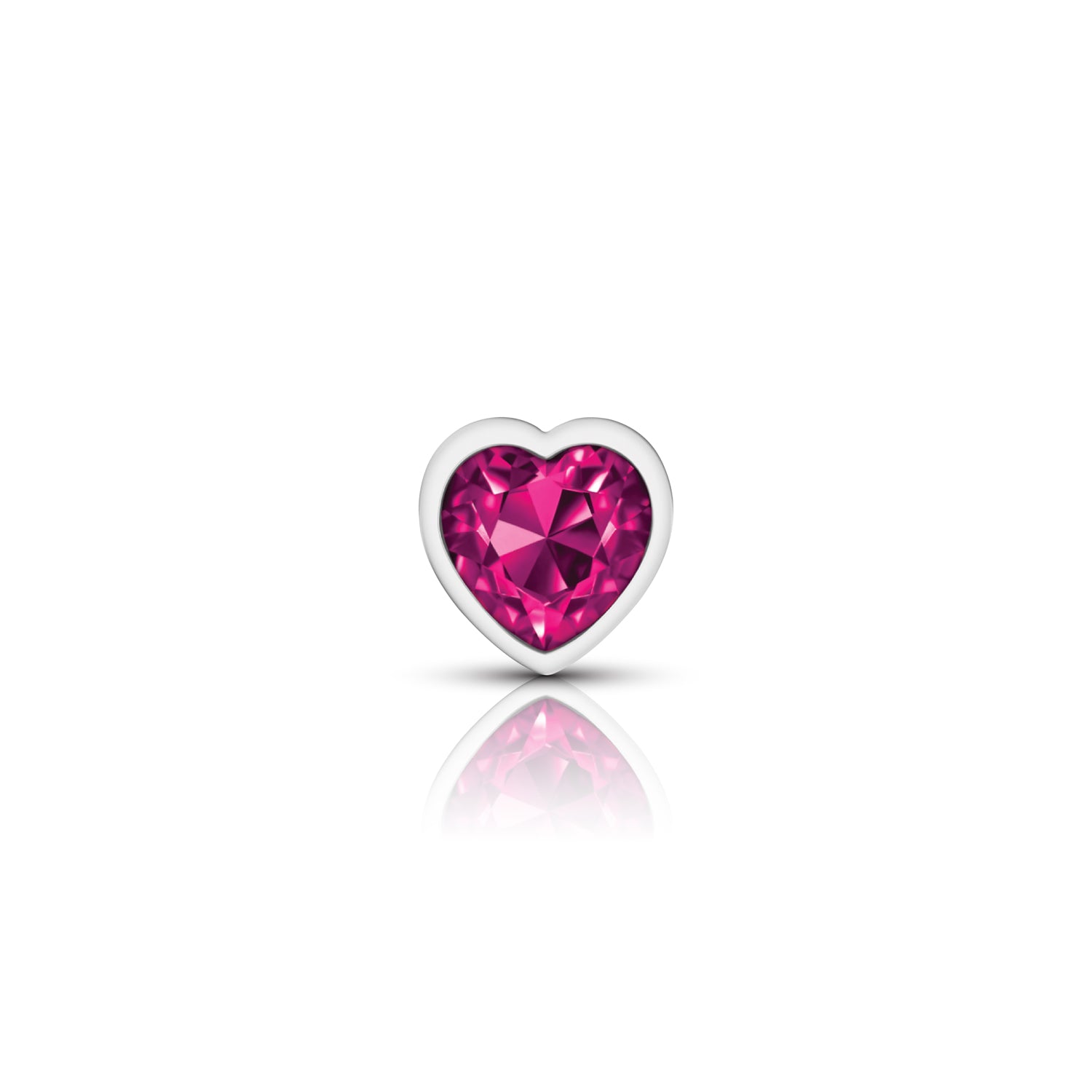 Cheeky Charms-Silver Metal Butt Plug- Heart-Bright Pink-Small | 850018691291 | Available at EroticWarehouse.com