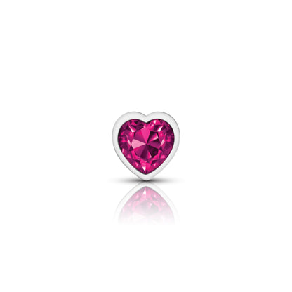 Cheeky Charms-Silver Metal Butt Plug- Heart-Bright Pink-Small | 850018691291 | Available at EroticWarehouse.com