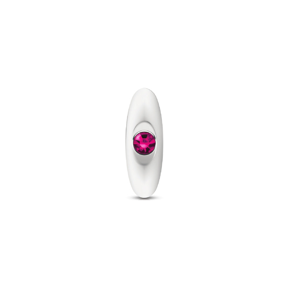 Cheeky Charms-Silver Metal Butt Plug Kit -Clear/bright Pink | 850018691406 | Available at EroticWarehouse.com