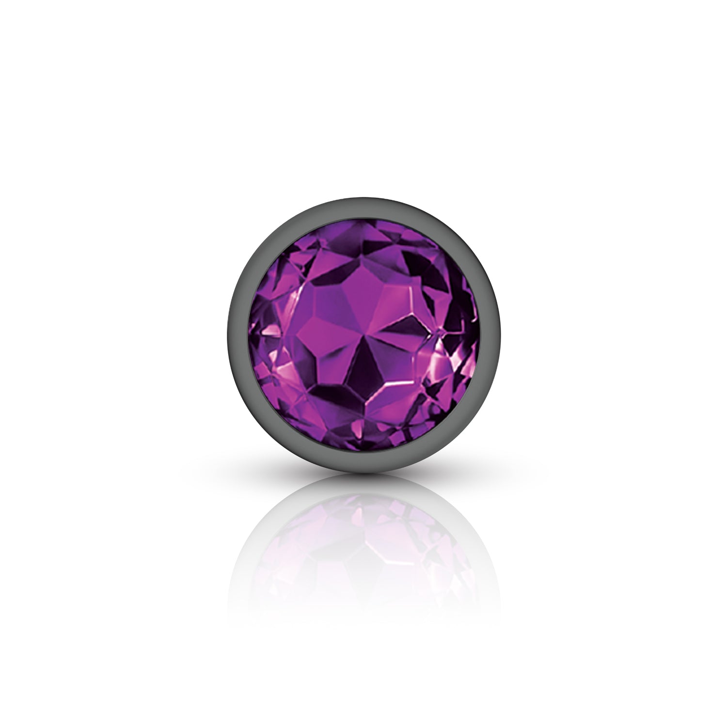 Cheeky Charms - Metal Butt Plug Gunmetal - Round - Deep Purple - Anal Trainer Kit | 850018691512 | Available at EroticWarehouse.com