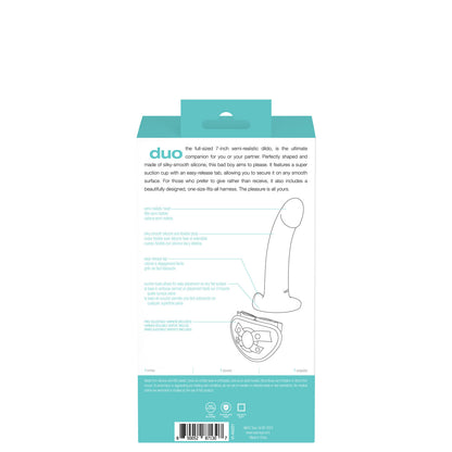 Duo Semi-Realistic Dildo With Harness - Turquoise/black | 850052871307 | Available at EroticWarehouse.com