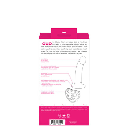 Duo Semi-Realistic Dildo With Harness - Pink/purple | 850052871291 | Available at EroticWarehouse.com