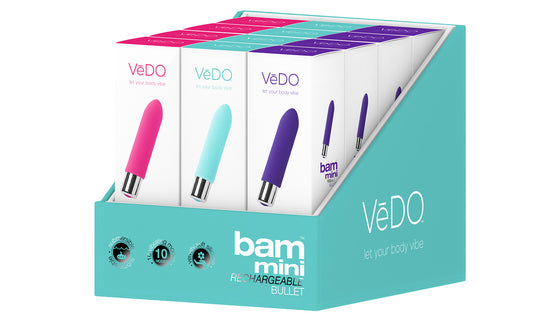 Bam Mini Bullet - Assorted 12 Pc Display | 789185757168 | Available at EroticWarehouse.com