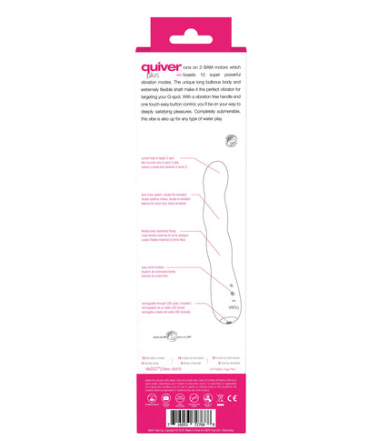 Quiver Plus Rechargeable Vibe - Pink | 716053727688 | Available at EroticWarehouse.com