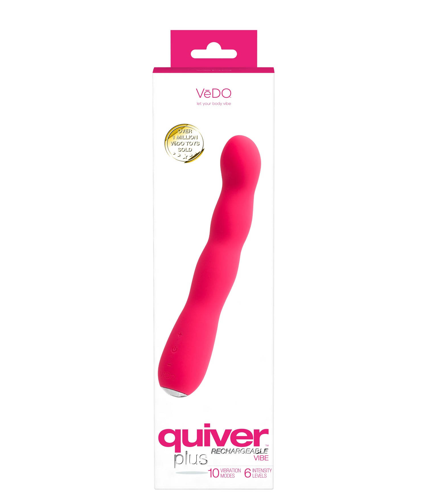 Quiver Plus Rechargeable Vibe - Pink | 716053727688 | Available at EroticWarehouse.com