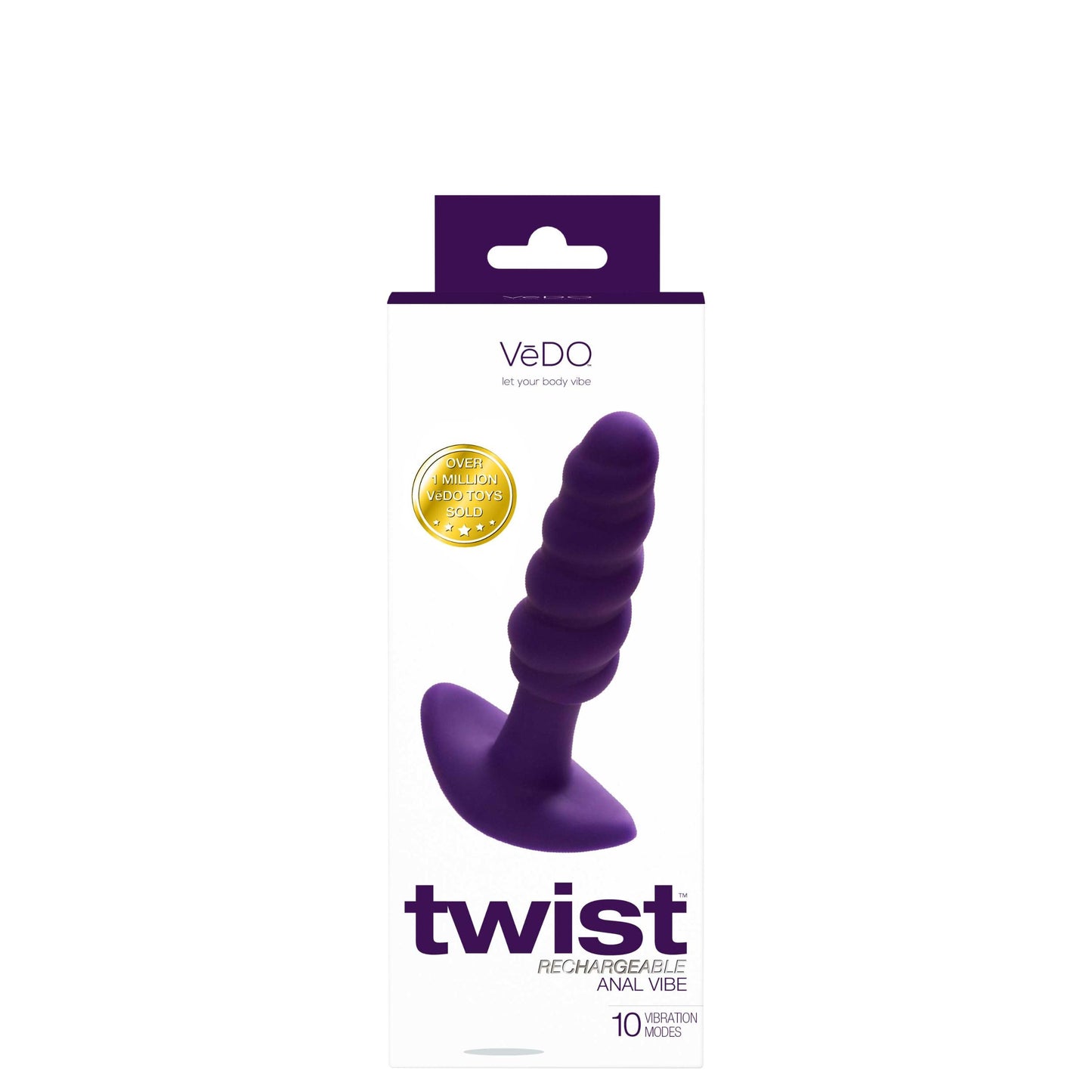 Twist Rechargeable Anal Vibe - Deep Purple | 792816281659 | Available at EroticWarehouse.com