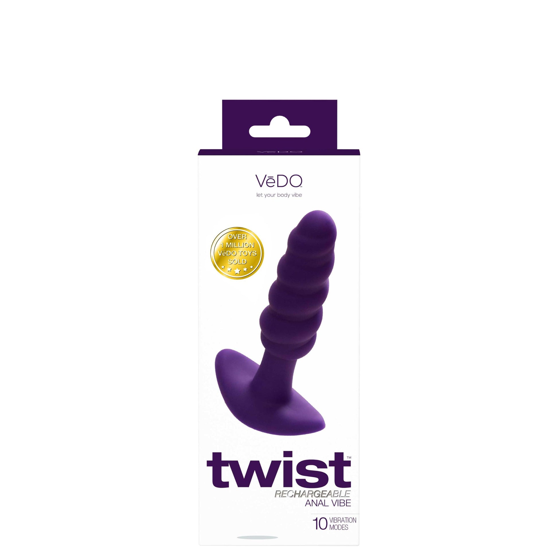 Twist Rechargeable Anal Vibe - Deep Purple | 792816281659 | Available at EroticWarehouse.com