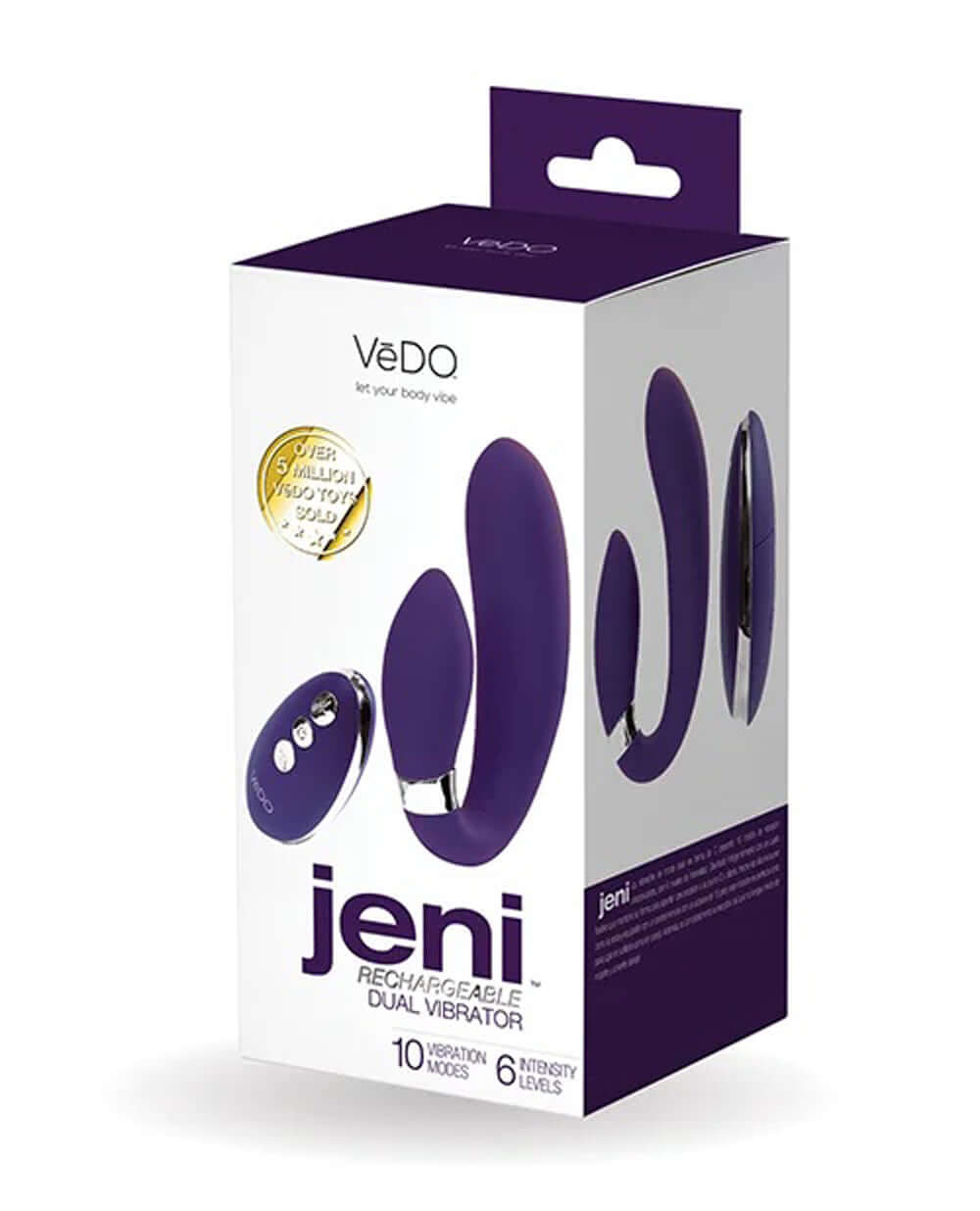 Jeni C-Shaped Dual Motor Vibe With Remote - Purple | 850052871260 | Available at EroticWarehouse.com