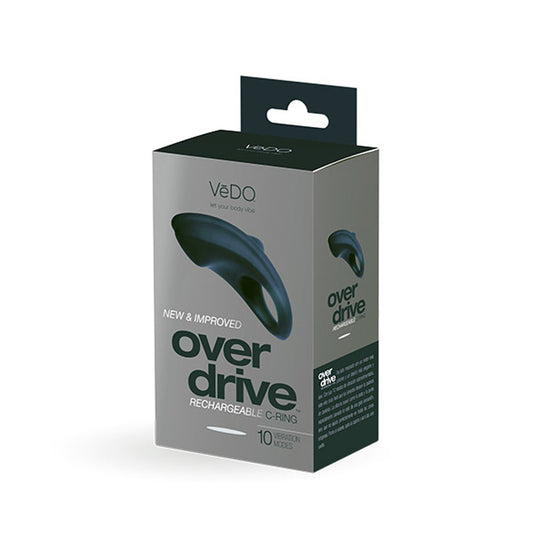 Overdrive Plus Rechargeable Cock Ring - Black | 789185757038 | Available at EroticWarehouse.com