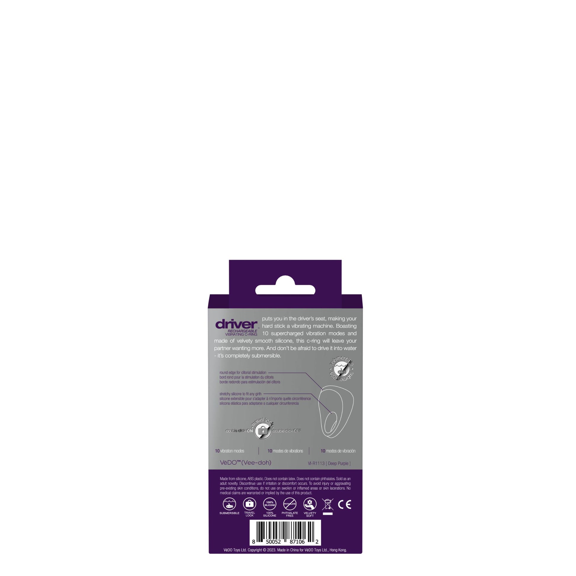 Driver Rechargeable Vibrating C-Ring - Purple | 850052871062 | Available at EroticWarehouse.com