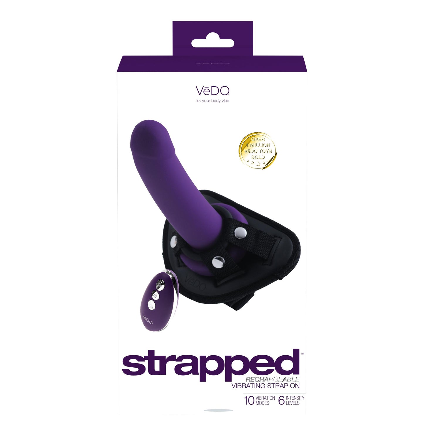 Strapped Rechargeable Strap on - Purple | 716053727862 | Available at EroticWarehouse.com