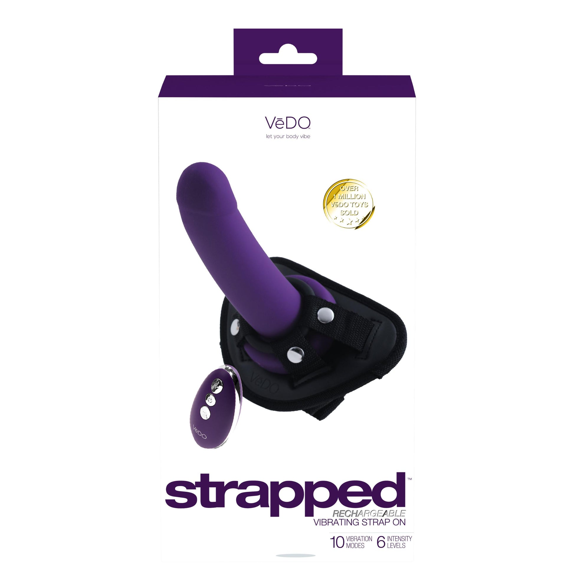 Strapped Rechargeable Strap on - Purple | 716053727862 | Available at EroticWarehouse.com