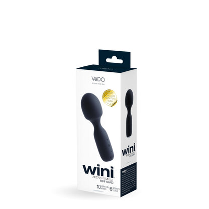 Wini Rechargeable Mini Wand - Black | 716053727886 | Available at EroticWarehouse.com