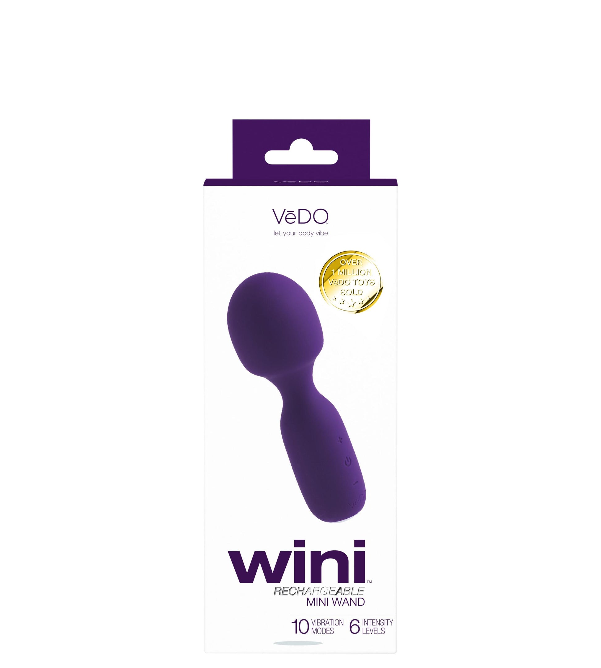 Wini Rechargeable Mini Wand - Purple | 716053727893 | Available at EroticWarehouse.com
