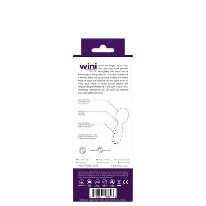 Wini Rechargeable Mini Wand - Purple | 716053727893 | Available at EroticWarehouse.com