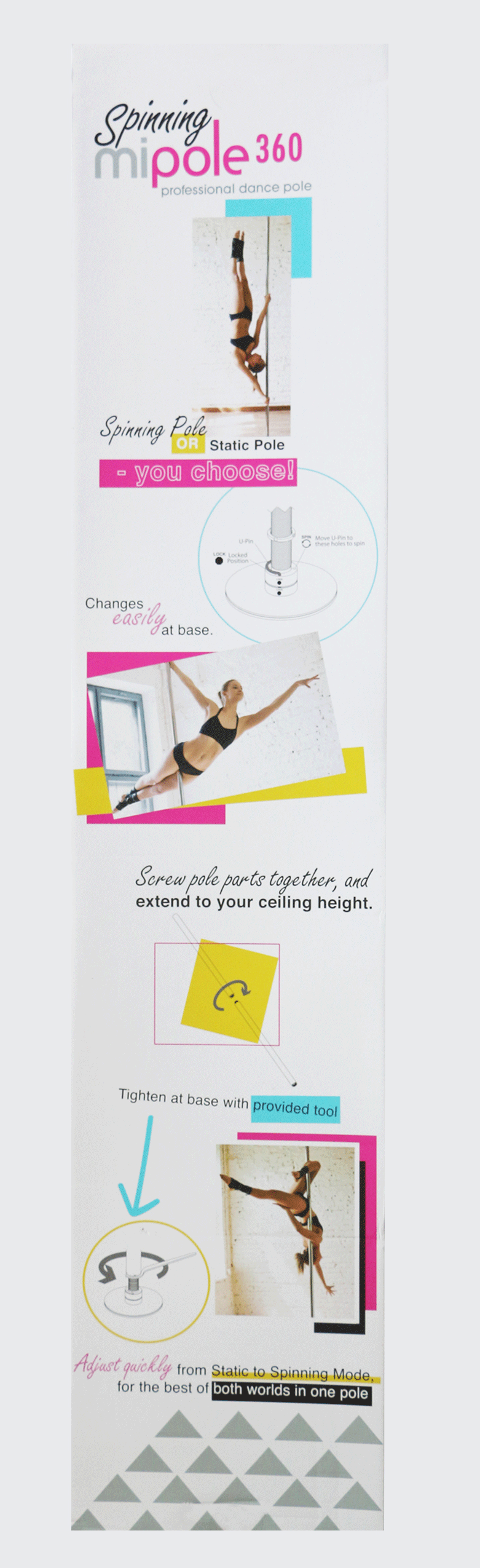 Mipole 360 Spinning Professional Dance Pole | 836224006555 | Available at EroticWarehouse.com