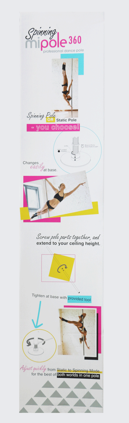 Mipole 360 Spinning Professional Dance Pole | 836224006555 | Available at EroticWarehouse.com