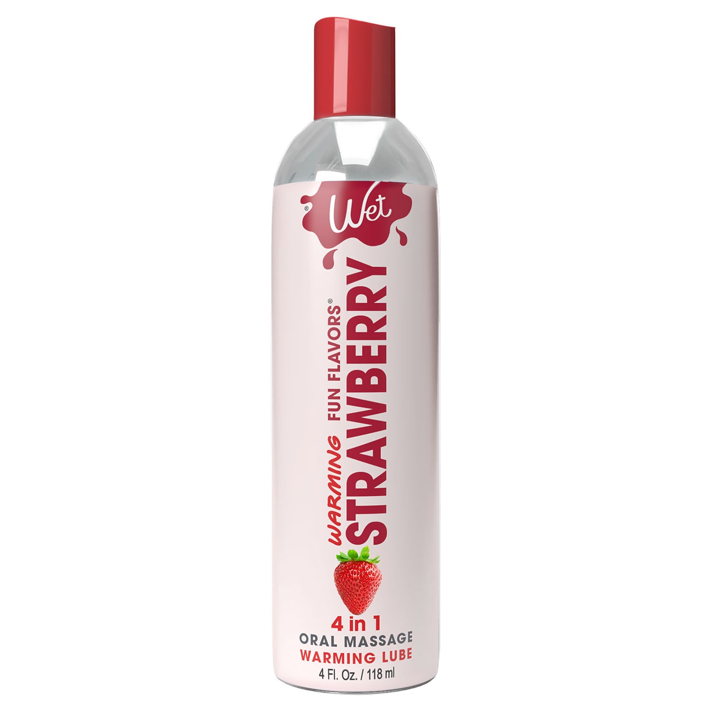 Wet Warming Fun Flavors - Strawberry - 4 in 1 Lubricant 4 Oz | 716222204248 | Available at EroticWarehouse.com