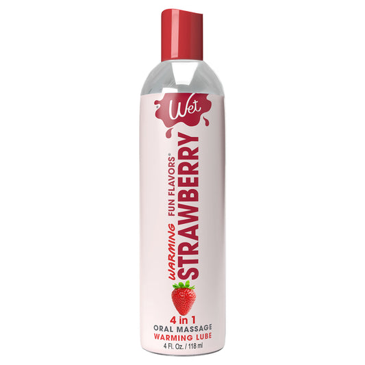 Wet Warming Fun Flavors - Strawberry - 4 in 1 Lubricant 4 Oz | 716222204248 | Available at EroticWarehouse.com